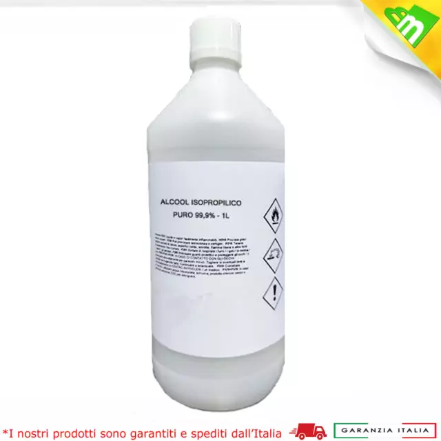 Alcool Isopropilico Bottiglia 1Lt Pulizia Plastica Vetri Ottiche Ossido Alcol