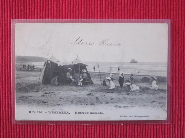 Cpa Ecrite Timbre Wimereux Heureux Instants Pas De Calais 62