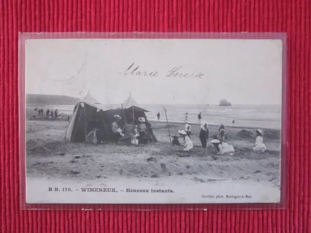 Cpa Written Stamp Wimereux Happy Moments No Calais 62