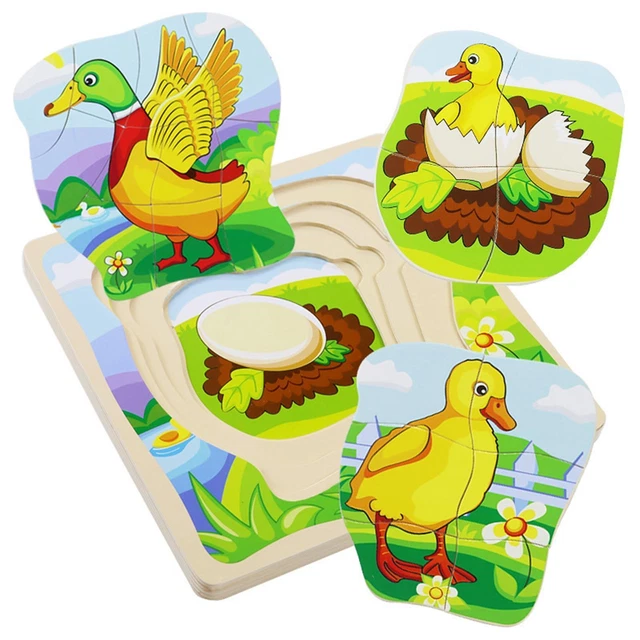 WOOD DUCK LIFE Cycle Puzzle Montessori Cartoon for Interaction gift £15