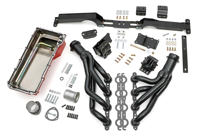 Trans-Dapt Performance Products 48061 Engine Swap Kit Headers Steel Painted