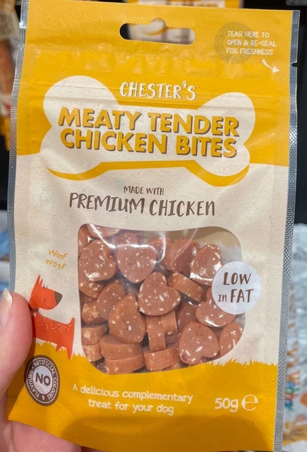 Chester’s Meaty tender chicken bites treats 50g Pack