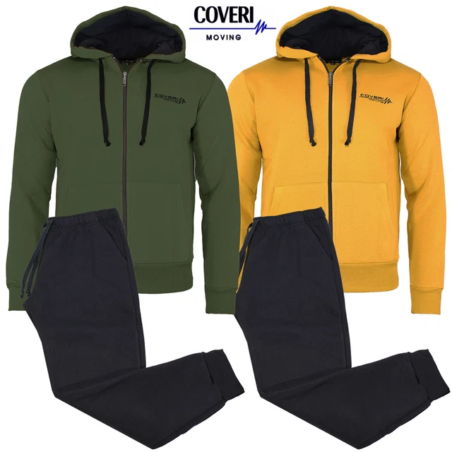 Tuta uomo felpata con cappuccio e zip intera COVERI MOVING M L XL XXL 3XL