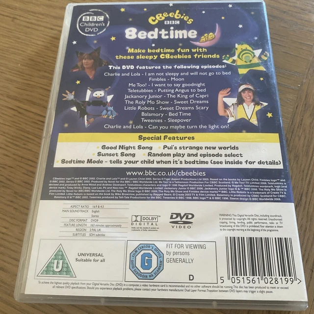 CBEEBIES BEDTIME DVD Charlie & Lola Fimbles Teletubbies ETC BBC