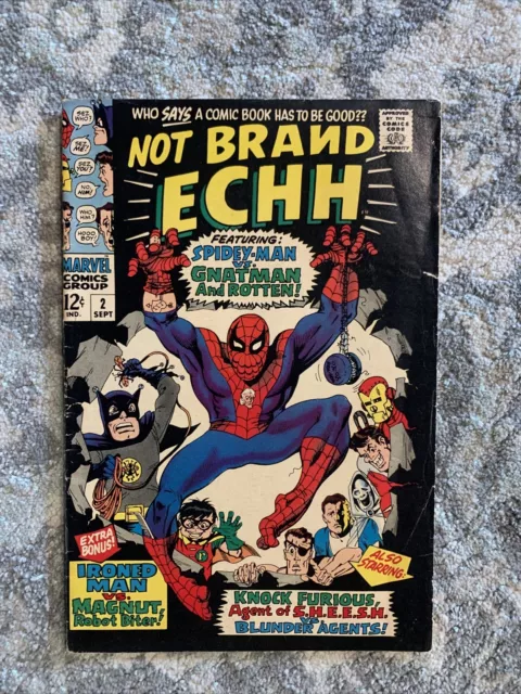 Marvel NOT BRAND ECHH #2 (1967) Parody, Spider-Man, Iron Man, SHIELD, Stan Lee
