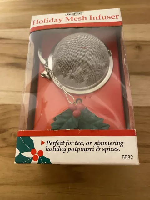 NIP NORPRO Christmas Holiday Mesh Infuser ~ Perfect for Teas or Spices New