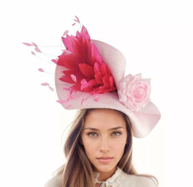 Candy Hot Fuchsia Pink Fascinator Hat Statement Hatinator Womens Kentucky Derby