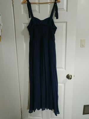 Mlle Gabrielle Dress Maxi Navy Sundress Boho Flowy  Prairie L