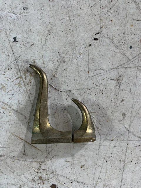 BRASS HOOK Antique Vintage Victorian Coat Hat Bath Hanger Concealed Screws