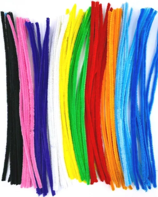 80,160,180 Infuse Pipe Cleaners Chenille Craft Sticks 10 Asst Colours 6mm x 30cm