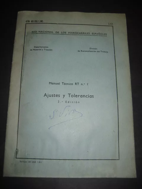 Book Trains Renfe. Manual Technical Fittings And Tolerancias. Train, Railway