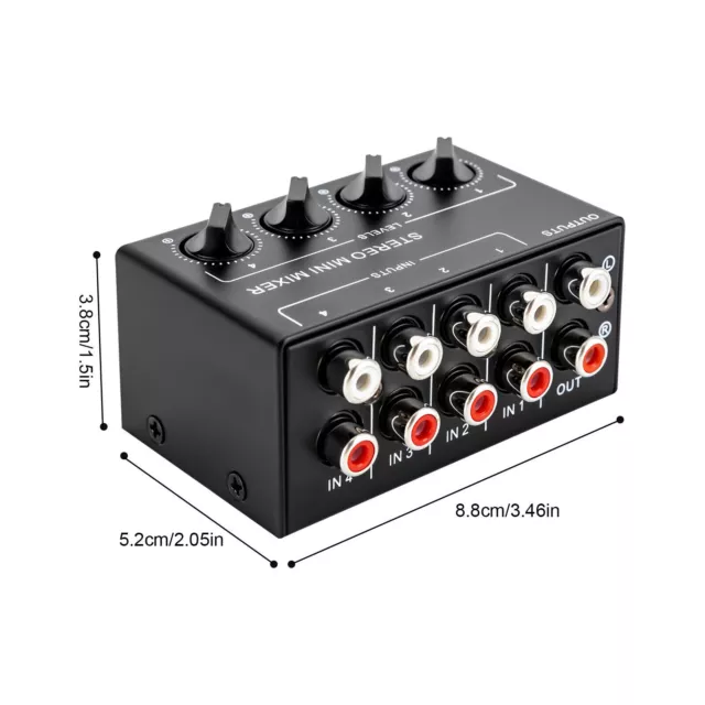 Mini Mixer Audio Stereo Passivo Portatile 4 Canali per Club Tablet Player 2