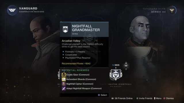 Grandmaster Nightfall Completion - PS4/5/Xbox