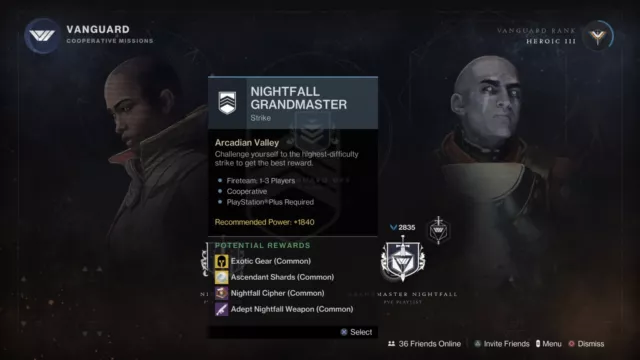 Grandmaster Nightfall Completion - PS4/5/Xbox