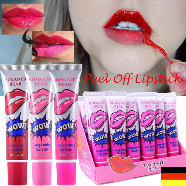 6x Tatuaje Peel Off Mask tinte un brillo labial permanente lápiz labial DE