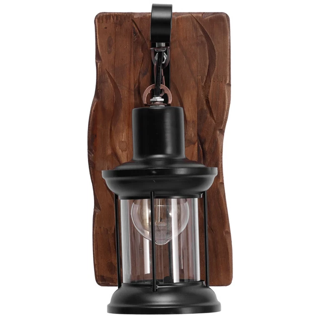 Antik Retro Vintage Industriell Holz Wandleuchte Wand Lampe Wandleuchter Licht 7