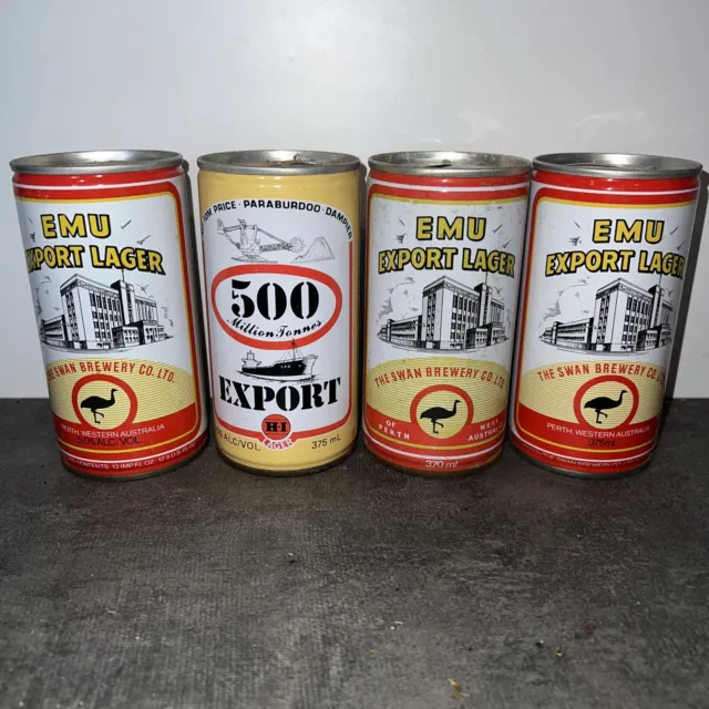 Emu Export Lager Grey Emu Million Tonnes Pull Tab Vintage Beer Can 370 375 ml