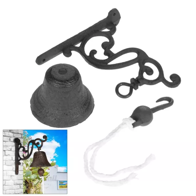 Wall Mounted Rustic Cast Iron Door Ring Bell Bar Store Bell Knockers Ornament