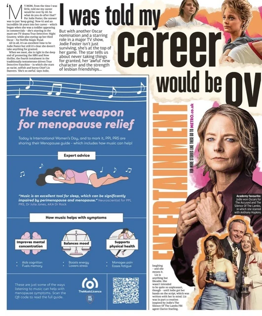 JODIE FOSTER INTERVIEW Career Oscar Nominations 2024 Article Clipping