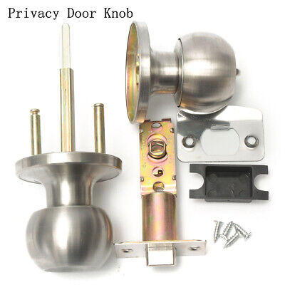 Privacy Brushed Nickel Round Handle Knob knobs No Key For Door Lock Bedroom US