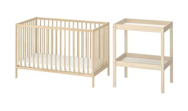 IKEA Sniglar Beech Baby Cot And Changing Table Used V Good Condition Can Post