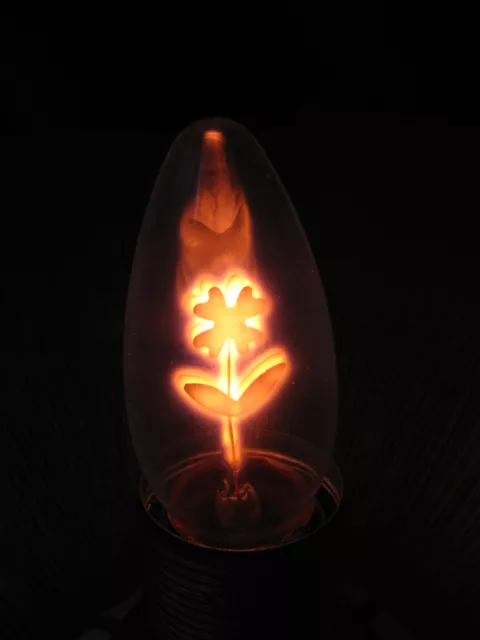 SELTENE KERZE E27 3 - 5W GLIMMLAMPE Glühbirne Blumendekor FLOWER LIGHT BULB