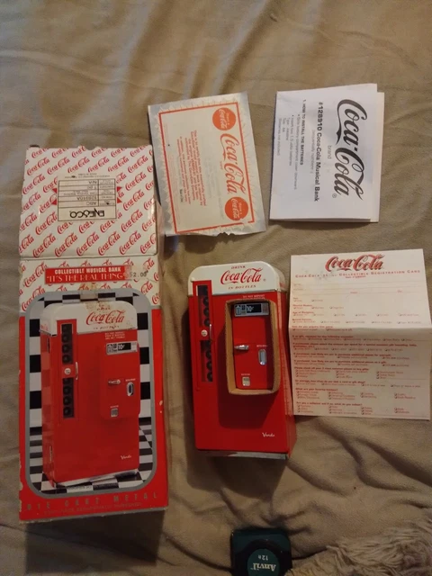 Vendo Coca Cola Metal Mini Vending Machine Musical Coin Bank 1994 CK 191743 Vendo Coca Cola Metal Mini Vending Machine Musical Coin Bank 1994 CK 191743