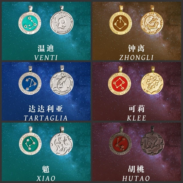 Genshin Impact Anime Necklace Amulet Pendants Cosplay Fashion Harajuku Gift