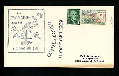 US Naval Ship Cover USS Grayling SSN-646 Vietnam War 10/11/1969 Sub Commission
