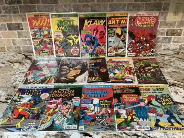 ****lot of 16 Marvel True Believers #1  Awesome Reading Copies or for collecting