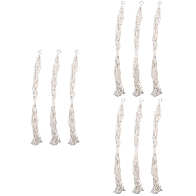 3x Hängen Pflanzen Halter Innen Hängen Pflanzer Korb Macrame Hängenden Korb