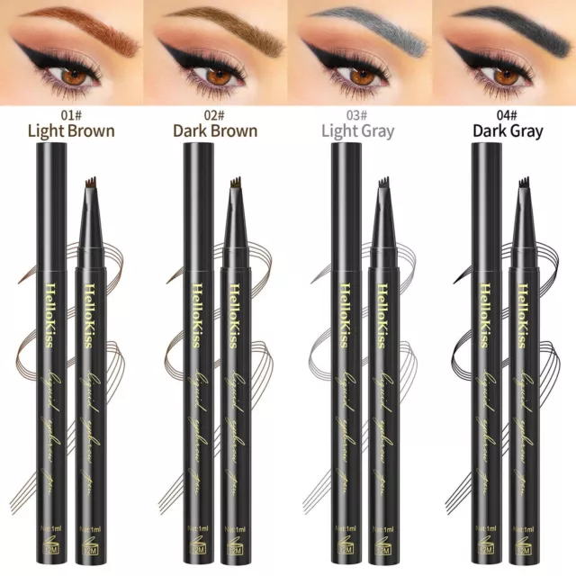 Eyebrow Tattoo Pen Waterproof fork Tip Pen for Eyebrow 3D Brow Pen Long-Lasting