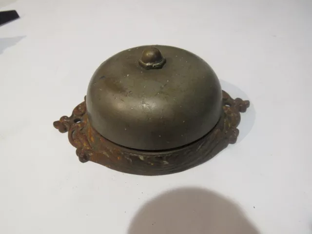 ANTIQUE Eastlake Aesthetic Style DOOR BELL Cover Cast Bronze 6 x 3"