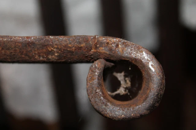 Antique Wrought Iron Blacksmith Made  Strap Hinge Barn Door 25-1/2" Pin 3/4" 6