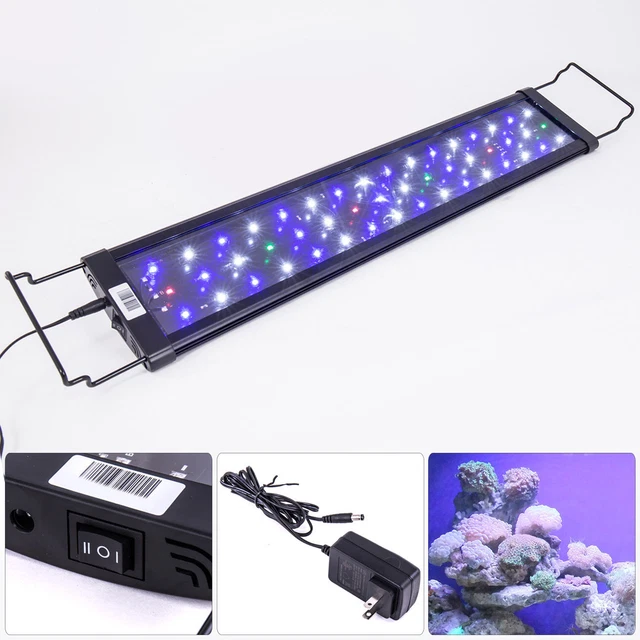 LED SMD 24"-30" Multi Color Aquarium Fish Tank Light Extendable Bracket 2-Modes