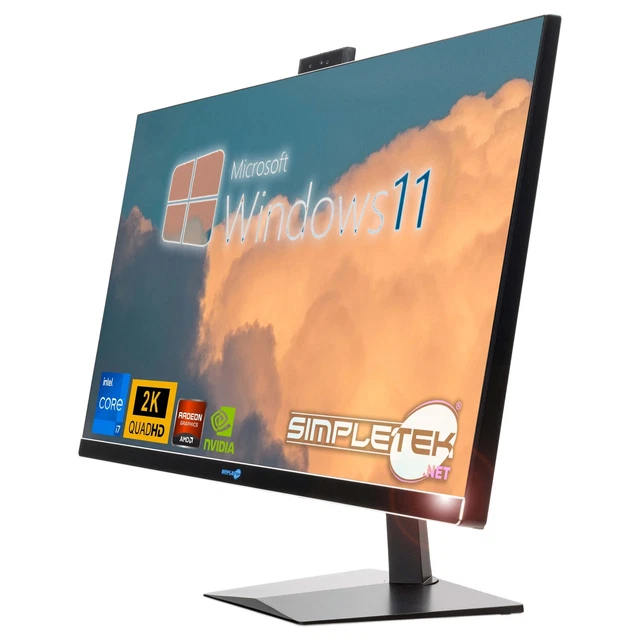 Aio Tout En Un I7 2.9ghz 27 Courbe 8gb 120gb 1tb Hdd Win10 Pc
