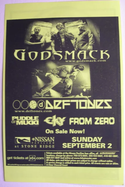 Godsmack Deftones Concert Flyer Handbill 2001