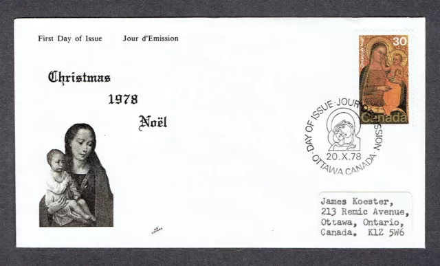 Canada FDC - 1978 - Christmas Cover, Scott # 775 NR Cover