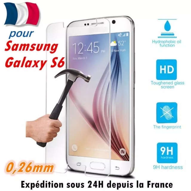 Vitre protection film protecteur d'écran VERRE TREMPE - pour Samsung Galaxy S6