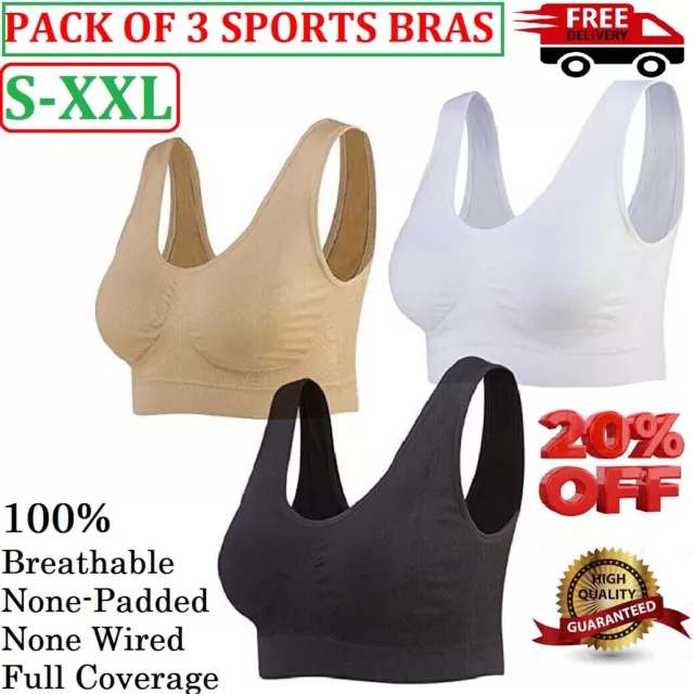 Ladies Seamless Comfort Bra Womens Pull On Stretch No Hooks or Clasps Bra  S-3XL