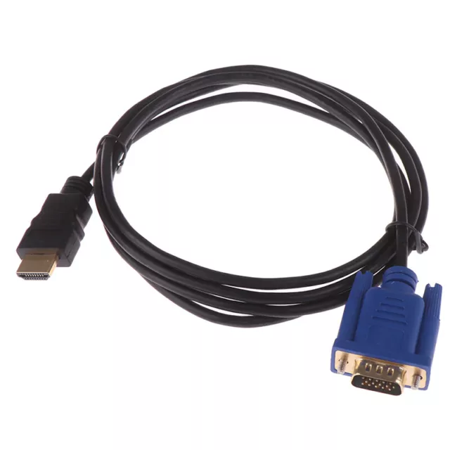 6FT HDMI Gold Male To VGA HD-15 Male 15Pin Adapter Cable 1.8M 1080H-LU