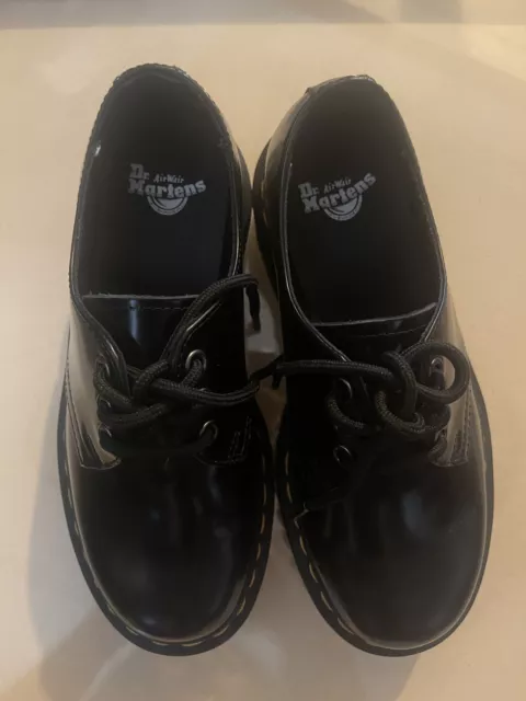DR. MARTENS 1461 Quad Black New Platform leather laced shoes US size 5 ...