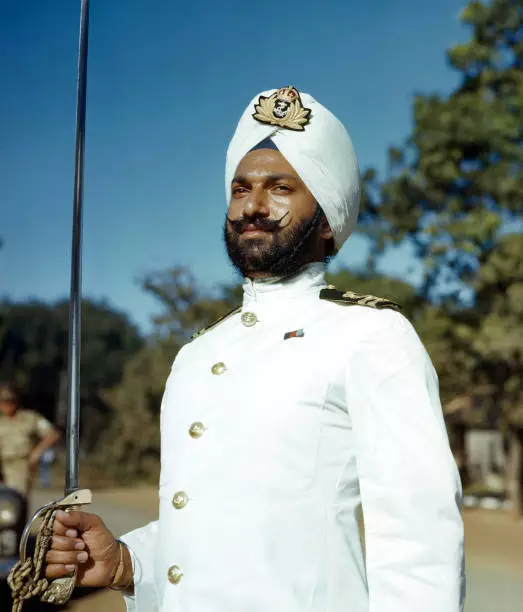 Royal Indian Naval Officer 1945 Old Photo