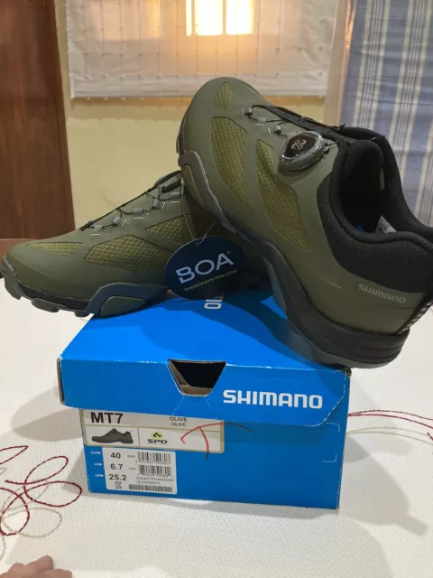 Shimano Mt7 Zapatillas Ciclismo Zapatillas Hombre/Mujer Verde Talla 40