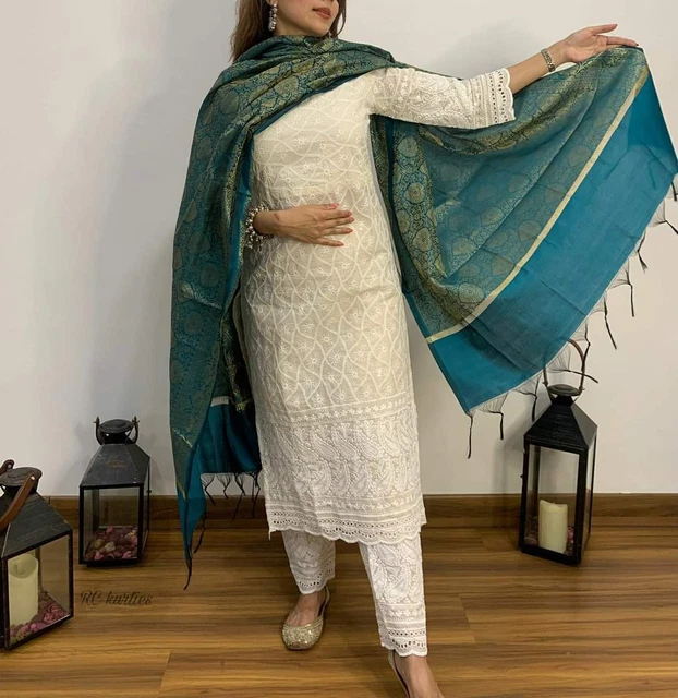 Indian Ethnic Palazzo Kurta Dupatta Dress Sequence Work Kurti Pent Designer Suit
