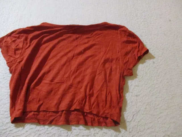 Womens Ragdoll Beautiful red crop top shirt sz M 3