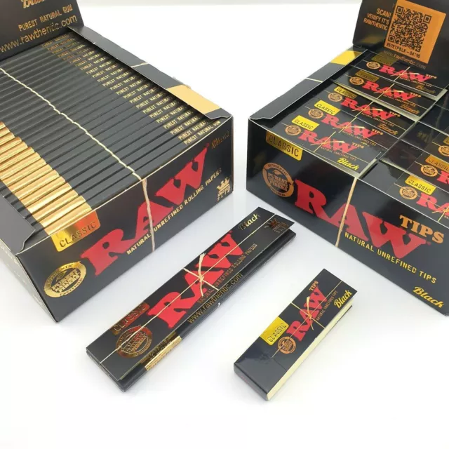 RAW Black King Size Rolling Papers With RAW Black Filter Tips