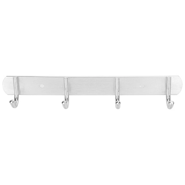 2X(Aluminium Alloy 4 Hanger Towel Hat Coat Clothes Wall Mount Rack Hook C8K9)f