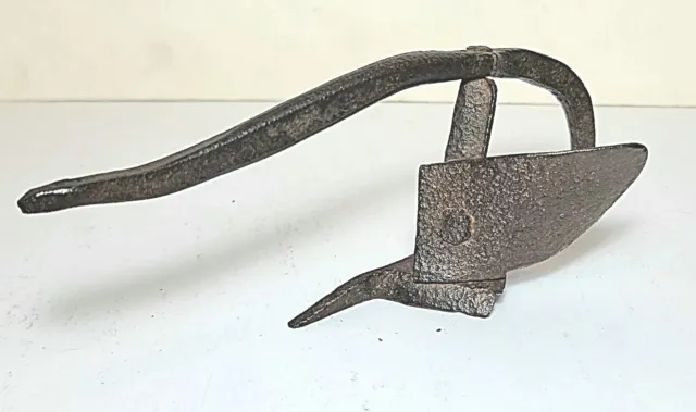 Blacksmith Forged Miniature Iron Plow. Salesmans Sample. 18th--19th.century.