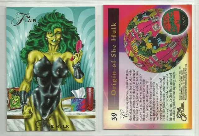 1994 Marvel Fleer Flair "Base Trading Card" #39 ORIGIN OF SHE-HULK